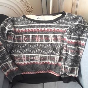 BillaBong long sleeved shirt in cotton poly blend, size S/P, grey/cream/maroon